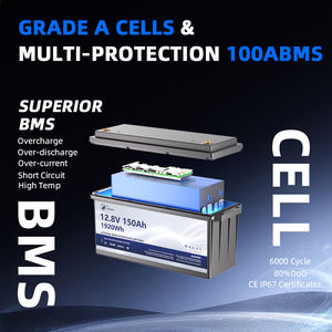 Высококачественный 12,8 В 150Ah LiFePO4 полутвердый литий-ионный аккумулятор IP67 6000 циклов BMS встроенный RV Троллинг мотор - Product Image 3