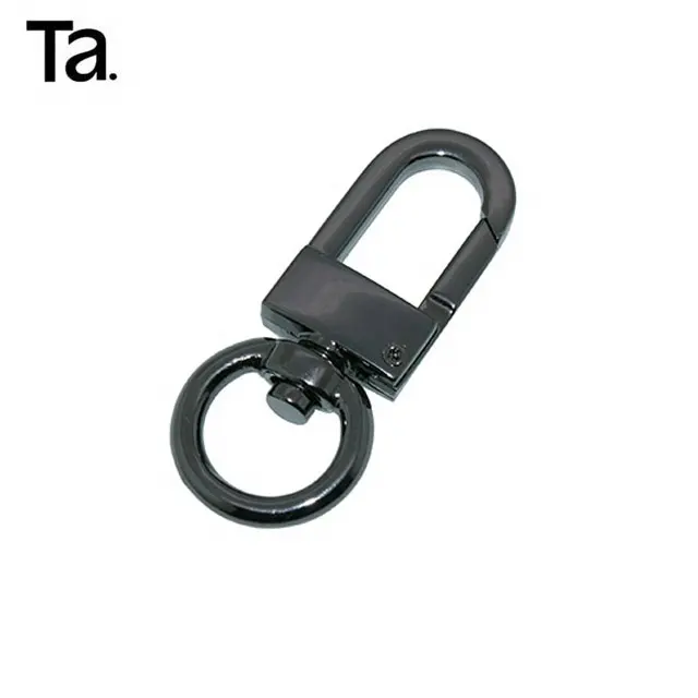 TANAI Gunmetal רגיל עיצוב אבץ סגסוגת 13mm עגול טבעת מסתובב הצמד וו שחרור מהיר מתכת אבזם