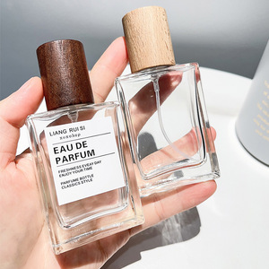 Luxury Glass <b>Perfume</b> Spray Bottle with Wooden Cap, Refillable Press <b>Atomizer</b>, High-End Cosmetic Sample Container, Large Capacity - Product Image 2