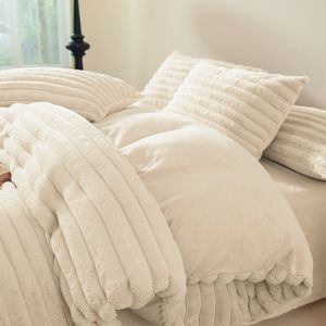 Fabrik Luxus Design Bett Set Plüsch Bettlaken Kaninchen Plüsch Samt 4 Stück Bett bezug mit Blatt - Product Image 5