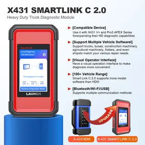 LAUNCH X431 V+ SmartLink HD Commercial Vehicle Diagnostic Scanner New HDIII/HD3 Heavy Duty Truck Bus Scan Tool Automotive Diesel