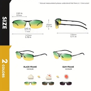 Gafas <span class=keywords><strong>de</strong></span> sol polarizadas <span class=keywords><strong>de</strong></span> doble visión UV400 para <span class=keywords><strong>hombre</strong></span> y mujer, gafas fotocromáticas <span class=keywords><strong>de</strong></span> día y noche, monturas doradas, blancas, plateadas y rojas, <span class=keywords><strong>lentes</strong></span> táctiles para PC - Product Image 3
