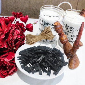 Pinces à linge en bois écologiques, mini, pour voyage, salon, armoire - Mariage, artisanat, ornements, lot de 50, rouge - Product Image 3