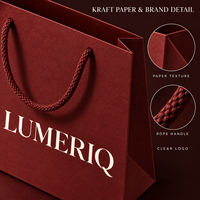 Sacs de shopping en papier kraft de luxe personnalisés avec logo et poignées en corde pour l'emballage de marques de boutiques et les commandes professionnelles