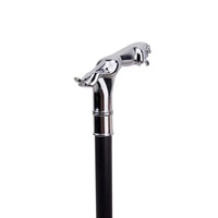 Canne de marche élégante en argent avec motif léopard et queue, pour fête, canne décorative, élégante canne à bouton, 93 cm
