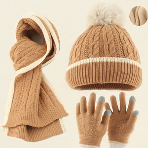 <span class=keywords><strong>Ensemble</strong></span> <span class=keywords><strong>de</strong></span> mitaines en tricot pour filles et garçons, doublure en polaire chaude, <span class=keywords><strong>bonnet</strong></span> d'hiver pour enfants, <span class=keywords><strong>gants</strong></span> et foulards, 1-6 ans - Product Image 1