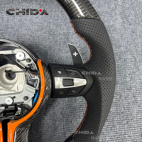Volant en fibre de carbone décoratif orange M Sport adapté aux BMW F30 F10 F15 F36 F20 F22 F25 F32F18 F45E60 E70 E90 E84 E92