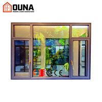 Ventanas Abatibles de Triple Vidrio OUNA, Ventanas de Aluminio Resistentes a Huracanes con Mosquitera, Ventana de Doble Vidrio Templado