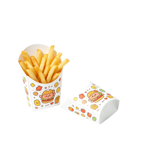Boîtes à frites jetables écologiques biodégradables en papier couché de qualité alimentaire, étanches, auto-érectables, rectangulaires