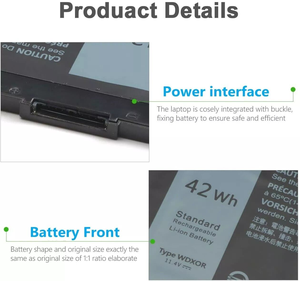 Batería de repuesto WDX0R para Dell Inspiron 15 5000 7000 Series 15 7579 7573 7560 7569 7570 5565 5567 5568 5570 5578 5579 7586 - Product Image 4