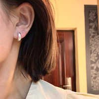 Boucles d'oreilles créoles brossées en argent 925 pour femmes, style minimaliste haut de gamme, élégantes et tendance