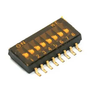 Yxs interruptor rotativo 8 em 1, tecnologia original dip, 8 bits, 1.27mm
