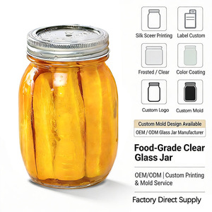 En stock, pot en verre Mason carré et rond, 16 oz, 500 ml, pour le stockage <span class=keywords><strong>des</strong></span> aliments, cornichons, mayonnaise, confiture, miel, avec couvercle métallique séparé - Product Image 5