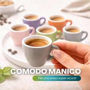 Set di 12 Tazze da Caffè in Porcellana Fantasia Spot da 80ml con Piattini, Adatte a Microonde e Lavastoviglie - Product Image 5