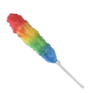 60CM Rainbow-Colored Microfiber 30g Feather Duster Flexible With Plastic Rubber Handle For Household Cleaning