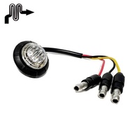 Luces 3/4 "Indicador de doble color Lente transparente 12V 24V Lámpara Ámbar Camión Remolque LED Luz de marcador lateral con anillo de metal