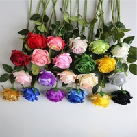 Rose artificielle à tige unique en gros pour la maison, les mariages, la Saint-Valentin, l'intérieur et l'extérieur
