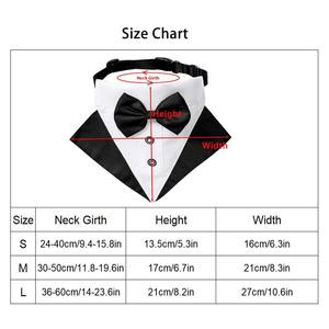 Collar de perro de boda con pajarita, Collar DE BODA ajustable para mascotas, Bandana para perro, traje de esmoquin para mascotas, traje de collar de Bandana de boda - Product Image 2