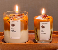 Eiskaffee-Duftkerze Gelwachs Aromatherapie Heimdekoration Niedlicher Stil Glasgefäß Einzelner Docht Dessert-Duft