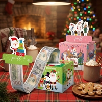 Boîte à surprise de Noël écologique à tirer d'argent, boîte cadeau rigide faite main DIY pour cosmétiques et cadeaux de fêtes