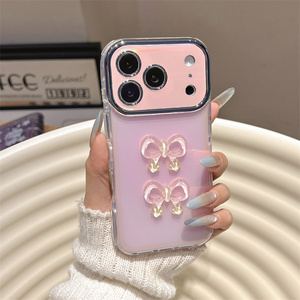 Coque de téléphone portable IMD Laser Arc-en-ciel pour iPhone 17 16 15 Pro Max, avec verre de caméra coloré et brillant, et dos papillon - Product Image 3
