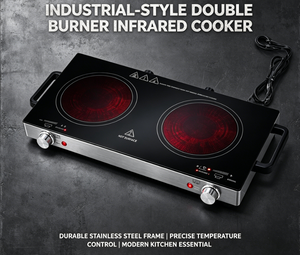 <span class=keywords><strong>Cocina</strong></span> Eléctrica Compacta de 1800W con Doble Infrarrojo y 2 Quemadores, con Controles de Perilla para el Hogar, Dormitorio, Autocaravana y Camping - Product Image 6