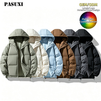 PASUXI 2025 Manteau d'Hiver en Coton pour Homme à Capuche, Grande Taille 5XL, Surdimensionné, Veste Streetwear pour Vêtements Masculins