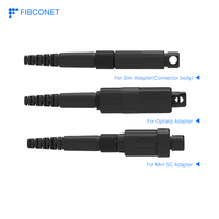 Konektor Serat Optik Cepat Tahan Air IP68 Outdoor SC APC 3 in 1 Tipe Hard Optitap+MINI SC+Slim yang Kompatibel
