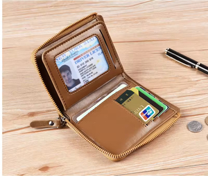 Cartera de cuero genuino para hombre, tarjetero, monedero con cremallera, billetera con bloqueo RFID antirrobo para hombre - Product Image 5