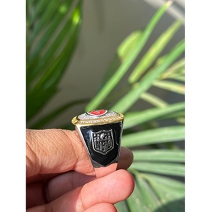 Hip Hop Custom <b>Name</b> Letter Moissanite <b>Ring</b> San Francisco 49ers Inspired Premium Statement Jewelry Handmade Design - Product Image 2