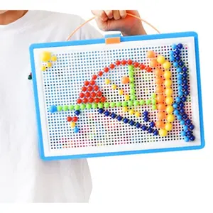 Kinderen Puzzel Creatieve Kunsten En Ambachten Pegboard Speelgoed Voor Meisje Jongen 296 Pcs Paddestoel Nagels Peg Set