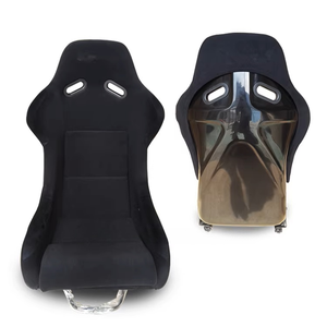 Sedili sportivi modificati MJ nero in fibra di carbonio nero velluto sedili da corsa di dimensioni Standard Non regolabili sedili avvolgenti per <span class=keywords><strong>auto</strong></span> - Product Image 1