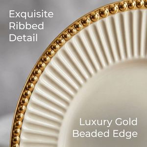 Assiettes de présentation en acrylique dorées de 13 pouces avec bordure dorée, style américain, pour mariage, dîner, fête, décoration de table - Product Image 3