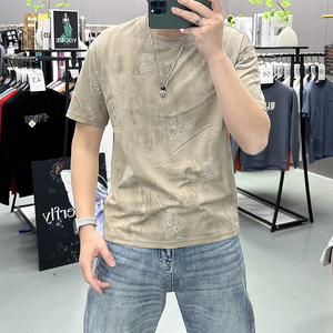 Nueva Camiseta de Verano con Botones, Diseñ<span class=keywords><strong>o</strong></span> de Dos Piezas, con Pedrería, Cuello Redondo, Estilo Desgastado, con Bloques de Color y Bordado - Product Image 2