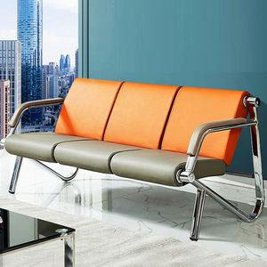 Chaises d'attente Tsuneyuki en acier inoxydable, sièges en rangée 3 places avec accoudoirs pour hôpital, banque, hôtel, zone de réception - Product Image 2