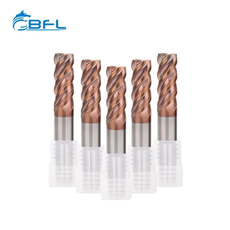 BFL 4 Flute paduan padat 4 Flute Square End Mills untuk baja cetakan baja tahan karat Die Steel di mesin CNC