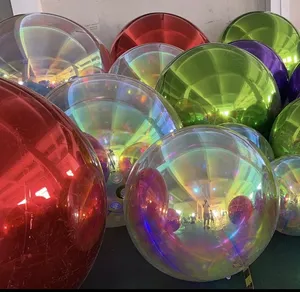 Super grande boule de miroir gonflable irisée personnalisée pour la publicité ou l'activité