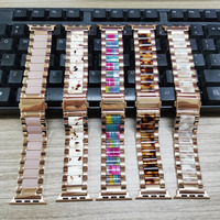 Smartwatch Zubehör Damen Herren AP I Luxus Harz Metall Edelstahl Uhrenarmband für Apple Watch Armband Ultra