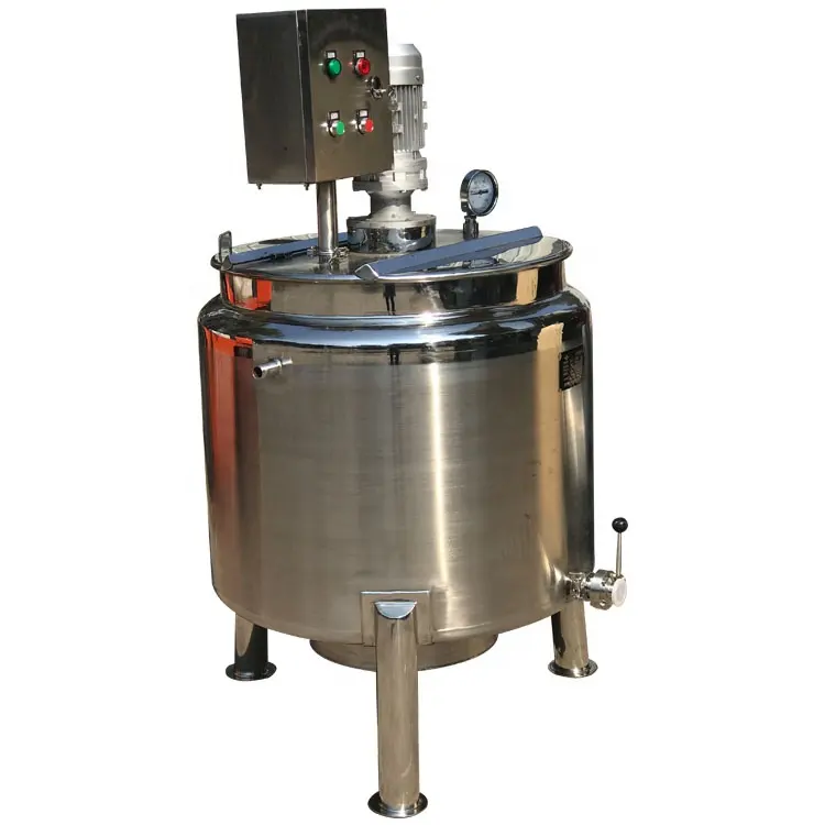 Stainless steel vacuum detergent soap mixing tank with agitator heated jacket mixer for liquid