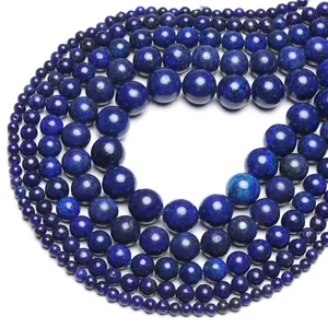 Wholesale Natural Stone Lapis Lazuli Stone Loose Round Beads For Jewelry Making