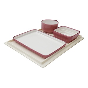 Durable <span class=keywords><strong>Restauration</strong></span> En Vol En Plastique Deux Couleurs D'avion Réutilisable Ensemble de Vaisselle - Product Image 4