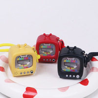 Nieuw in voorraad: Plastic gloeiende, geluidsgivende retro-stijl mini-tv sleutelhanger, bestseller, perfect als klein cadeau voor vrienden