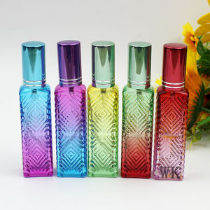 Bouteille de parfum en verre de pulvérisation colorée dégradé rectangle rechargeable avec bouteille de parfum pulvérisateur à pompe en or <span class=keywords><strong>rose</strong></span> - Product Image 1