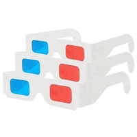 红色和蓝色3D立体纸板眼镜3D AR硬件与纸3D效果