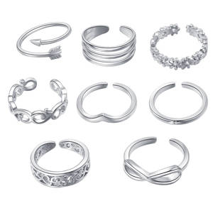 Customized Stylish Bohemia 925 Sterling <strong>Silver</strong> Blanking Engravinf Flower <strong>Toe</strong> <strong>Ring</strong> - Product Image 3