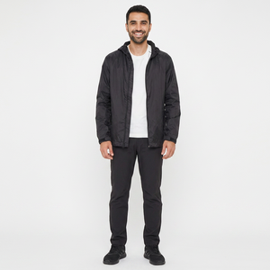 Unisex Water-Resistant Windproof Windbreaker Jacket Zipper Wholesale Linen Lining Solid Front Vintage <b>Canvas</b> Windbreaker Hoodie - Product Image 1