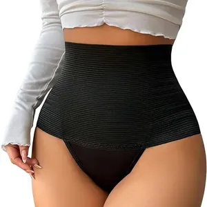 Bragas con Control de cintura alta para mujer, tangas con Control de barriga para mujer, ropa interior moldeadora de vientre plano de cintura alta, lencería para mujer