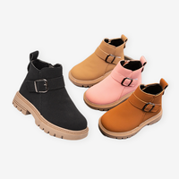Stylefish Bottes d'hiver pour enfants unisexes, semelle souple, confortables, en peluche, fermeture éclair
