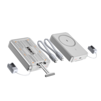 Batterie externe magnétique sans fil 10000 mAh avec support en alliage de zinc, charge rapide 22,5 W, finition métallique, chargeur portable