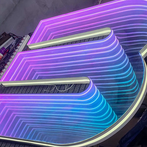 Letras Luminosas con Espejo Abisal Personalizadas, Logotipo Exterior para Pared, Barra, Puerta, Letrero Publicitario, Espejo Infinito 3D, Letras Coloridas - Product Image 3